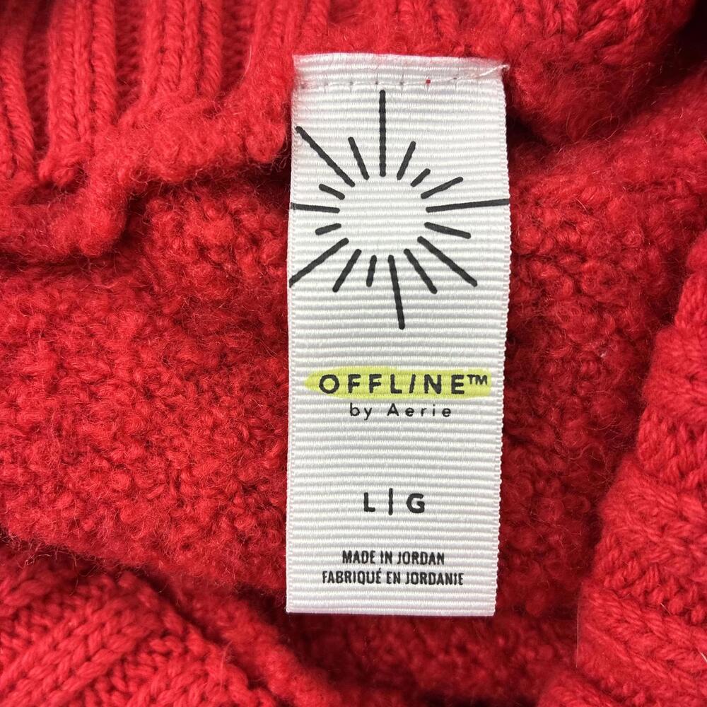 Offline by aerie Oversized Red Turtleneck Sweater Cabincore - Picture 5 of 9